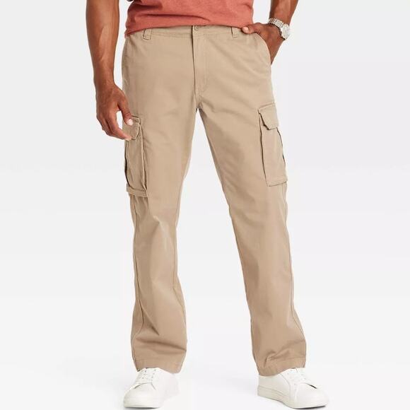 Goodfellow & co. Tapered Leg Cargo Pants Sculptural Tan Men's Size 30 x 32 NEW - Picture 1 of 8